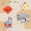 Garvee Kids Table and Chair Set, Wooden Activity Table & 2 Chairs with Storage Drawer Detachable Tabletop - 3 of 4