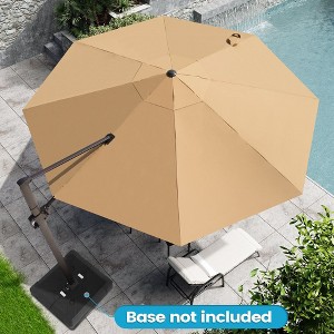 Crestlive Products 11.5FT Round Patio Offset Cantilever Umbrella with Base Set Adjustable with 360°Rotation Pole Outdoor Umbrella - 1 of 4