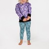 The Pink Picket Fence Suzie Dino Hoodie and Leggings Set – Purple Hoodie with Blue Leggings - 2 of 4