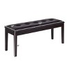 Upholstered PU Dining Room Bench Solid Wood Button Tufted Dining Room Bench - 2 of 4