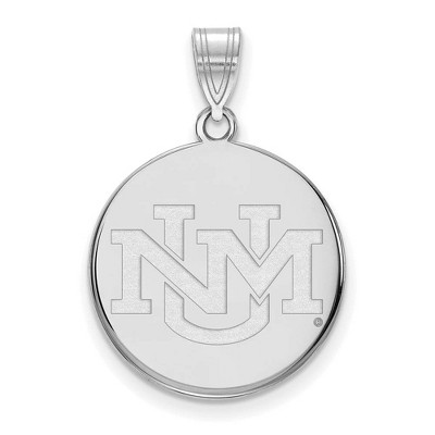 Black Bow Jewelry 14k White Gold New Mexico Lobos NCAA Large Pendant