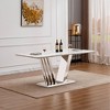 GDFStudio Sabina Modern 70" Faux Marble and Stainless Steel Rectangle Dining Table - 2 of 4