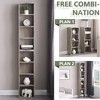 BABYYER 8-Tier Ultra-Thin Storage Cabinet, Tall Narrow Bookcase with Adjustable Shelves, Wavy Border Display Bookshelf for Living Room - 3 of 4