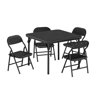 Boys and Girls Folding Table and Chairs Set of 3, Portable Table and Chair with Pu Soft Cushion, Suitable for Eating, Reading and Playing