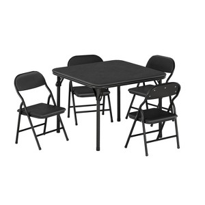 Boys and Girls Folding Table and Chairs Set of 3, Portable Table and Chair with Pu Soft Cushion, Suitable for Eating, Reading and Playing - 1 of 1