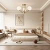 PAKOKULA 3-Light Gold Industrial Semi-Flush Mount Ceiling Light With Globe Frosted Glass Shade for Dinning Room Entryway - 4 of 4