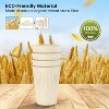 LunaLulinlk Wheat Straw Unbreakable Cups Set of 8, 12 OZ Drinking Glasses, Reusable Plastic Cups, Drinking Cups, Dishwasher Safe Water Glasses - 3 of 4