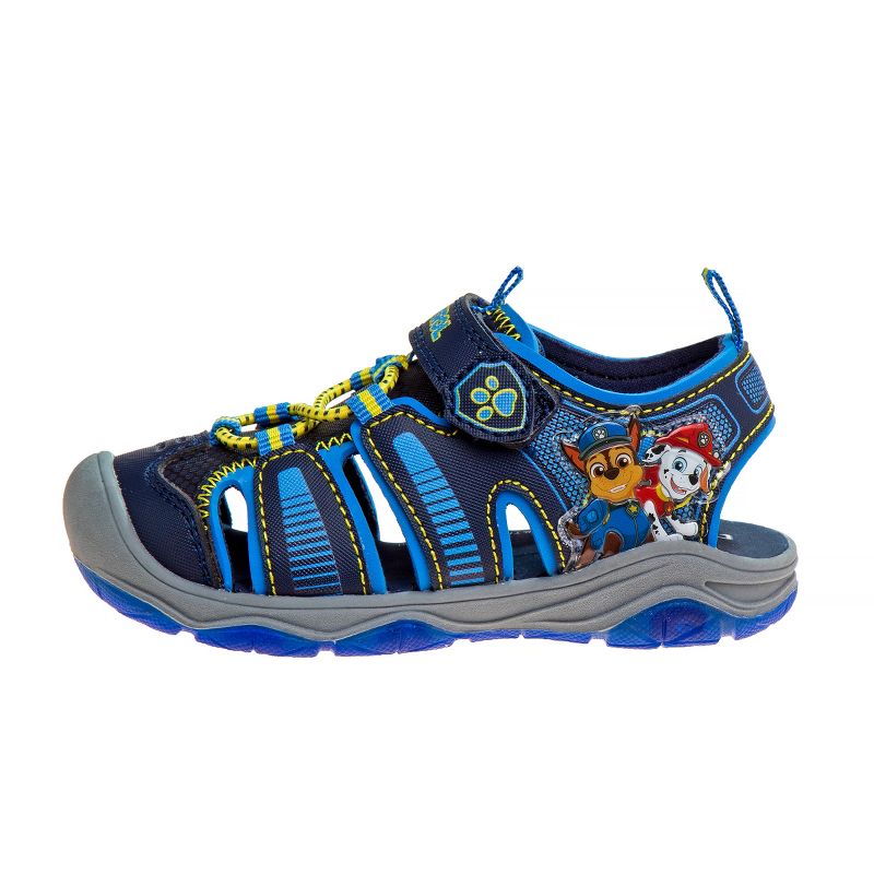 Paw Patrol Chase Marshall Light up Summer Sandals - Hook&Loop Adjustable Strap Closed Toe Sandal Water Shoe - Blue (sizes 6-12 Toddler / Little Kid), 2 of 7