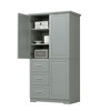 NicBex Wide Bathroom Storage Cabinet, Tall Freestanding Unit with 3 Soft-Close Drawers and Doors, High-Capacity Organizer for Toiletries - 4 of 4