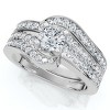Pompeii3 1Ct TW Diamond Engagement Wedding Ring Set Lab Created - 3 of 4