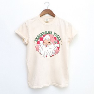 Simply Sage Market Women's Christmas Vibes Santa Short Sleeve Garment Dyed Tee - 1 of 3