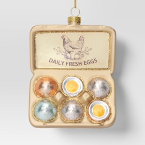 Christmas Glass Carton of Eggs Ornament - Wondershop™ - 1 of 3