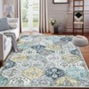 Washable Rug Vintage Floral Floor Carpet with Anti Slip Backing - 4 of 4