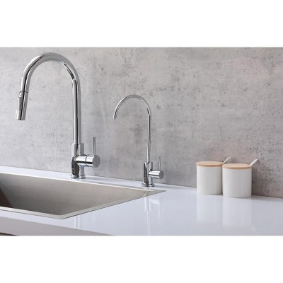 Brushed Nickel Single Handle Gooseneck Kitchen Faucet