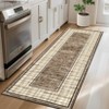 Modern Area Rug Ultra-Soft Throw Rugs Contemporary Plaid Accent Carpet Non-Shedding Bordered Floor Cover Foldable Thin Indoor Mat for Bedroom - 4 of 4