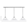 Toltec Lighting Stem 3 - Light Chandelier in  Brushed Nickel with 16" White Marble  Shade - 2 of 2