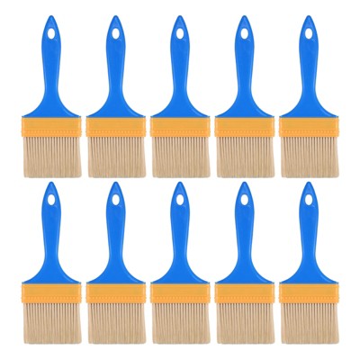 Unique Bargains Nylon Bristle Wall Treatment Tool Paint Brush with Wooden Handle 10 Pcs