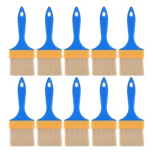 Unique Bargains Nylon Bristle Wall Treatment Tool Paint Brush with Wooden Handle 10 Pcs - 1 of 4