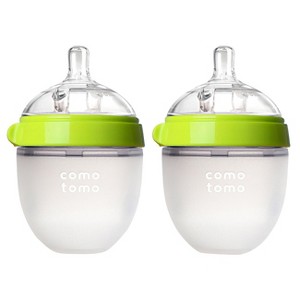Comotomo Silicone Bottle 5-Oz (2 Pack)- Green