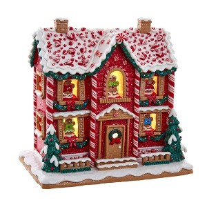 Kurt Adler 9.5-Inch Battery-Operated Gingerbread LED House with Music Box - 1 of 4