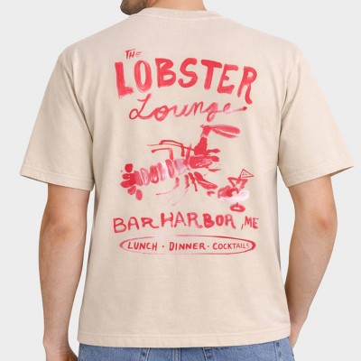 Мужские футболки Ripple Junction Men's Lobster Lounge Short Sleeve Graphic T-Shirt - Sand S — фото 4