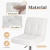 GlasFlength Seating Sets Bar Stools, Square Seat Cushion Barstool with Back, Height Adjustable PU Leather Swivel Barstool ,White 17.3"*14.4"*36.4" - 2 of 4