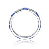 Guili Eternity White Gold-Plated Sterling Silver Ring, Emerald Baguette & Round Cubic Zirconia, Stacking Wedding Band, Green/Red/Blue, Sizes 6-8. - 2 of 3