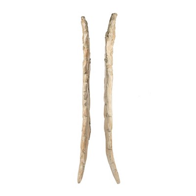 Natural Wood Angel Wings Wall Mounted Figurine Set