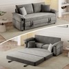70.9"W Folding Sofa Bed with USB Charging, Chenille Convertible Sleeper Sofa with Side Storage Pockets - ModernLuxe - 2 of 4