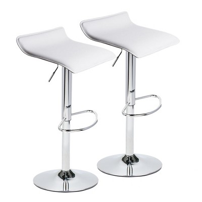 ELECWISH Set of 2 Barstool, Adjustable Swivel Bar Stools with PU Leather and Chrome Base, Gaslift Pub Counter Chairs