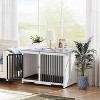 Foldable Dog Crate Furniture, Wooden Dog Crate End Table for Living Room/Travel, No Assembly Needed, Decorative Modern Dog End Table, Nightstand - 3 of 4