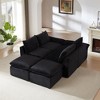 AENKYO Modular Sectional Sofa with Sleeper Sofa, Oversized Cloud Couch with Extra Deep Seat, Sectional Couches for Living Room, Plush Corduroy Black - 3 of 4