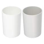 Unique Bargains Bathroom Toothbrush Tumblers PP Cup for Bathroom Kitchen Color White Gray 4.05''x2.91'' 2pcs