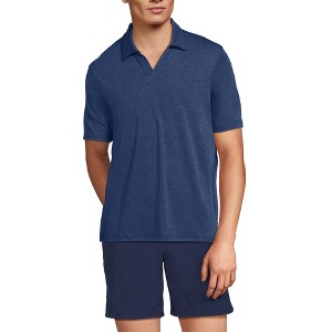 Lands' End Men's UPF 50 Short Sleeve Johnny Collar Polo Rash Guard Shirt - 1 of 4