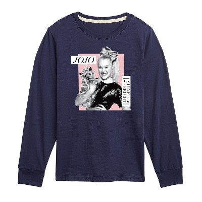 JoJo Siwa Shine Bright Long Sleeve Graphic T-Shirt - Navy - 4T
