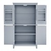Okak 43.3 Inch Tall Bathroom Storage Cabinet, Large Storage Cabinet Freestanding Cabinet with 4 Doors and Adjustable Shelves - 3 of 4