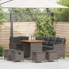 vidaXL L-shaped Couch Sofa with Cushions Poly Rattan - Gray Anthracite 6 Piece - 2 of 4