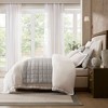 Harbor House 3Pcs Solid Color Linen Blend Duvet Cover Set, Luxury Hotel Collection Style Double Flange Premium Touch Bedding - 3 of 4