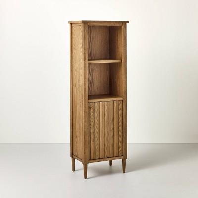 Dentil 4-Shelf Bathroom Cabinet/Linen Tower - Aged Oak - Hearth & Hand™ with Magnolia