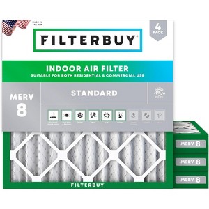 Filterbuy 22x22x2 Air Filter (4-Pack), Pleated MERV 8 Dust Defense Replacement HVAC AC Furnace Filters (Actual Size: 21.50 x 21.50 x 1.75) - 1 of 4