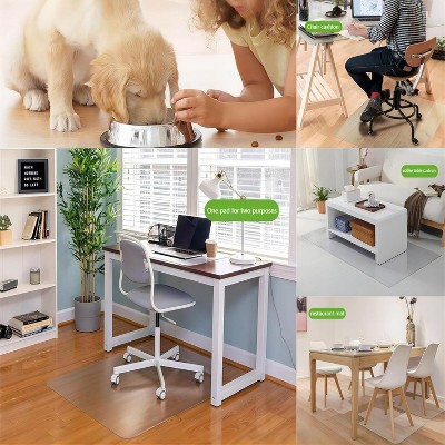 1.5mm 30*30cm Transparent Office Desk Chair Mat for Hardwood Floor, Heat Resistance Up to 85 ° C, Elastic Hallway Anti-Skid Floor Protectors Mat