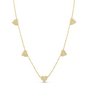 SHYMI Multi Heart Necklace — .925 Sterling Silver, 14k Gold-Plated - Rhodium Plated, Cubic Zirconia Pavé Detailing, Adjustable Chain - 1 of 2