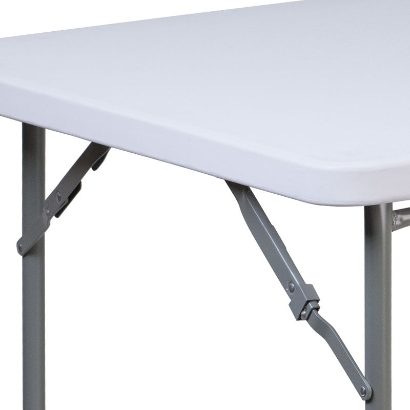 Emma and Oliver 2.81-Foot Square Granite White Plastic Folding Table - Card Table/Game Table, 5 of 11