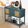 Jojoka 46" Retro Console Table, Entryway Table, Sideboard Buffet Cabinet Behind Couch with Storage 2 Drawers,Green - 4 of 4