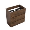 DOMETOUR Floor Cabinet Without Basin, Walnut Color, With Three Drawers, Pre-Assembled - 3 of 4