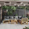 vidaXL 8 Piece Outdoor Patio Lounge Set - Solid Acacia Wood, Comfortable Cushioned Seating, Modular Design with Coffee Table and Footrest. - 2 of 4