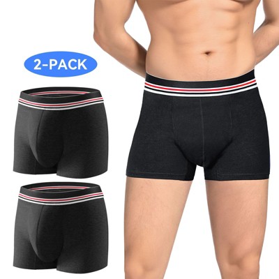 CARER 2pk Washable Mens Incontinence Underwear Reusable Leakproof Boxer Briefs with Mild Absorbency