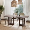 Lirago 68" Rectangular Oak Dining Table with Solid Wood Double Pedestal Modern Kitchen Table for Living Room Dining Room Seats 6 Brown - 2 of 4