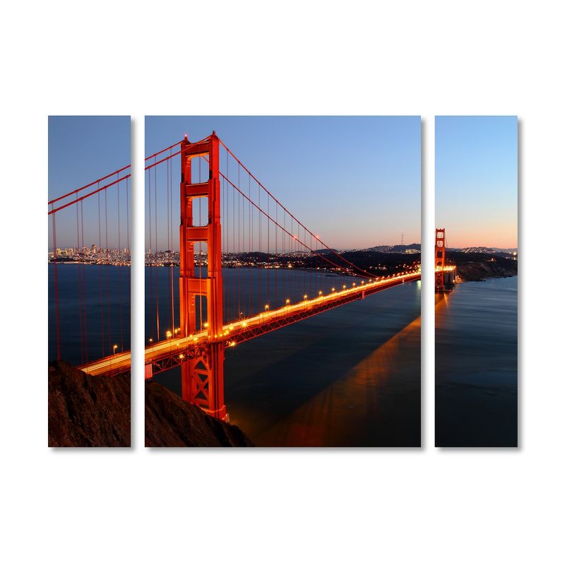 Trademark Fine Art -Pierre Leclerc 'Golden Gate SF' Multi Panel Art Set Large, 2 of 4