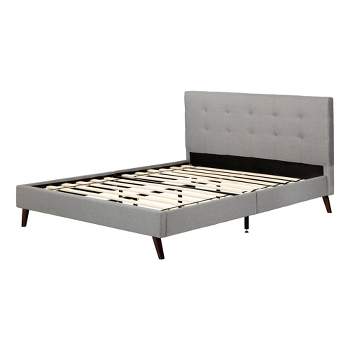 Queen Fusion Complete Upholstered Bed Medium Gray - South Shore